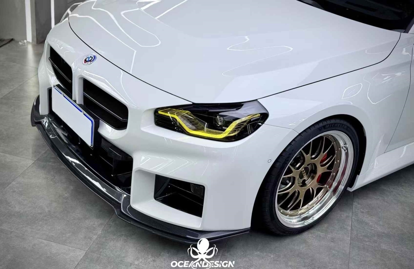 2023-2025 BMW G87 M2 AP Style Dry Carbon Fiber Lower Front Lip Spoiler