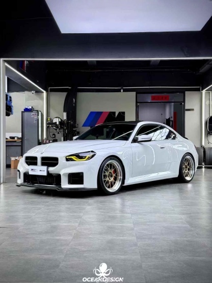 2023-2025 BMW G87 M2 AP Style Dry Carbon Fiber Lower Front Lip Spoiler