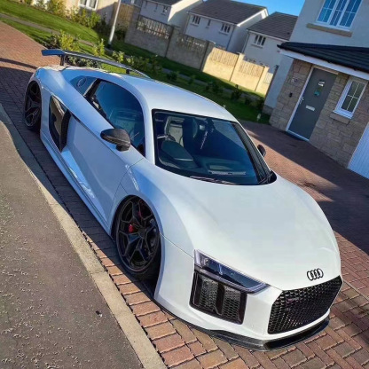 2021–2023 Audi R8 Coupe V Style Front Lip Splitter Dry Carbon Fiber