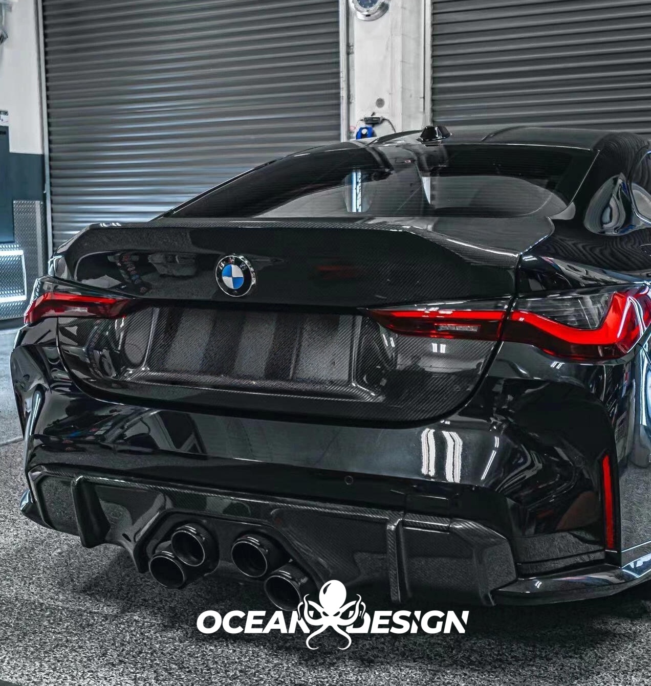 2021–2025 BMW M3 (G80) / M4 (G82) MP Style Center Exit Rear Diffuser – Dry Carbon Fiber