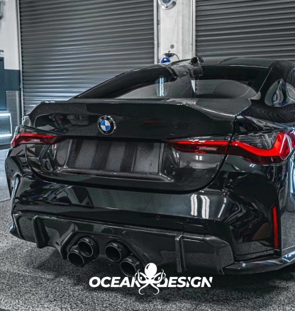 2021–2025 BMW M3 (G80) / M4 (G82) MP Style Center Exit Rear Diffuser – Dry Carbon Fiber