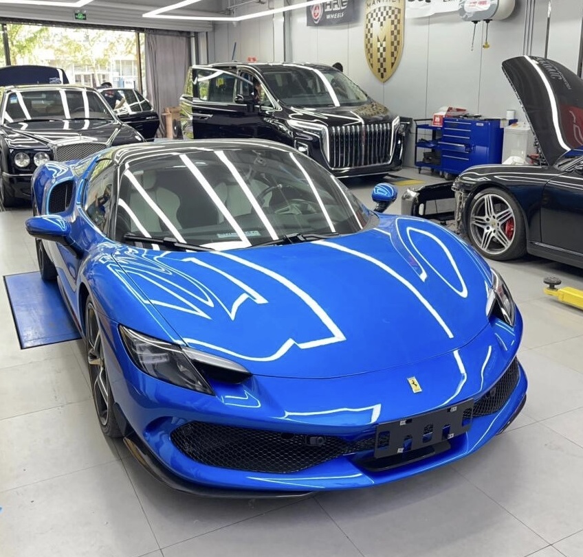 2022- Up Ferrari 296 GTB & GTS Type F171 Front Bumper Protectors Dry Carbon Fiber OEM Series Bodykit