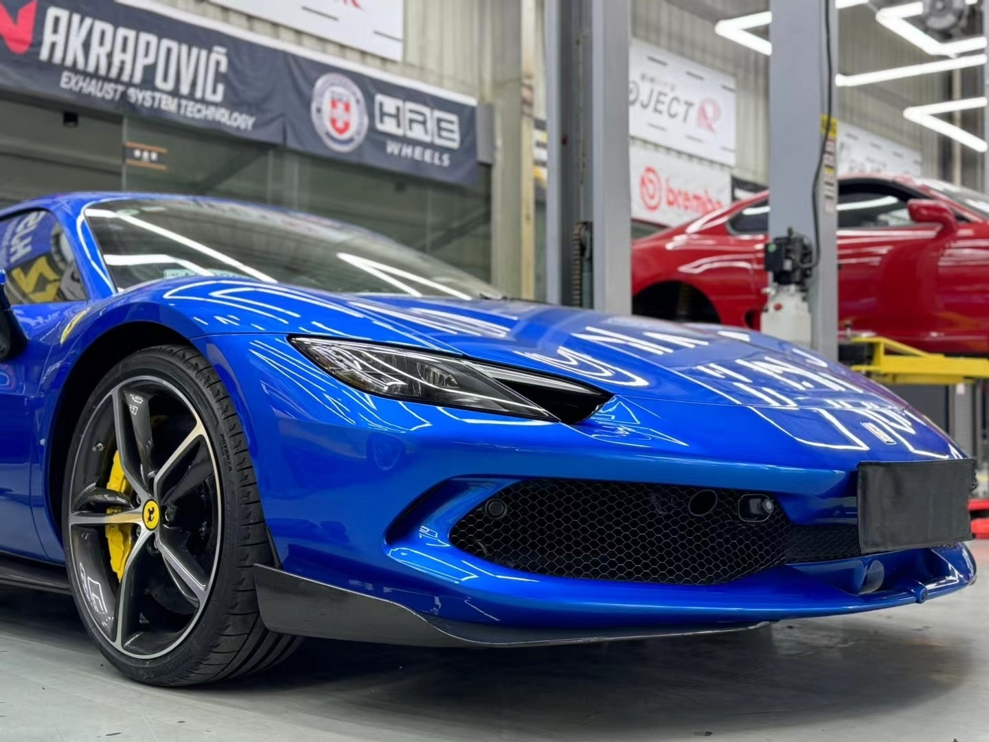 2022- Up Ferrari 296 GTB & GTS Type F171 Front Bumper Protectors Dry Carbon Fiber OEM Series Bodykit