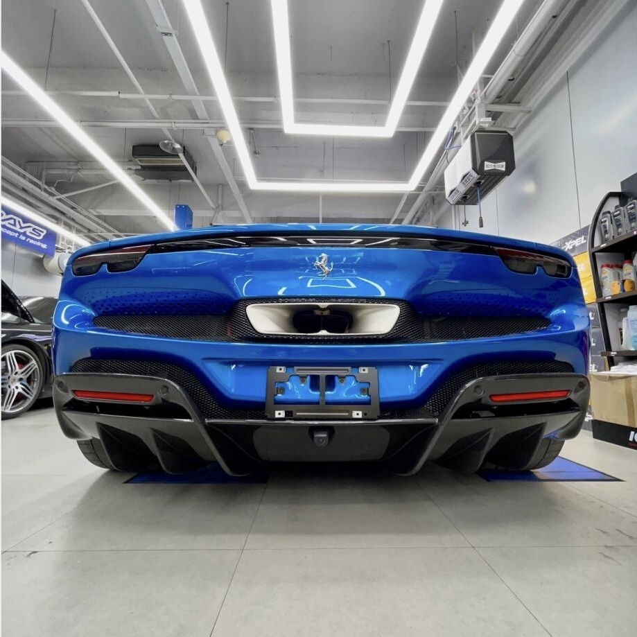 2022- Up Ferrari 296 GTB & GTS(F171) Rear Diffuser Dry Carbon Fiber OEM Series Bodykit
