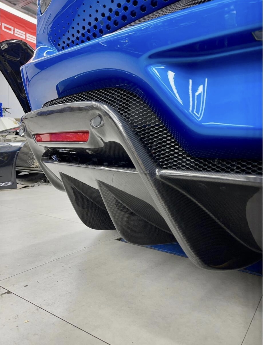 2022- Up Ferrari 296 GTB & GTS(F171) Rear Diffuser Dry Carbon Fiber OEM Series Bodykit