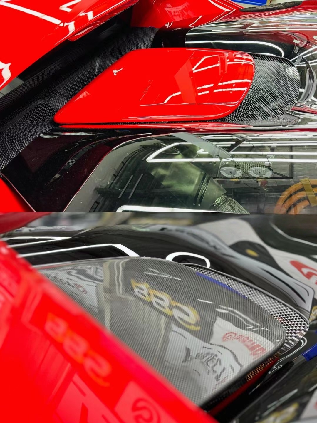 2022- Up Ferrari 296 GTB & GTS(F171) Rear Hood Bonnet Dry Carbon Fiber OEM Series Bodykit