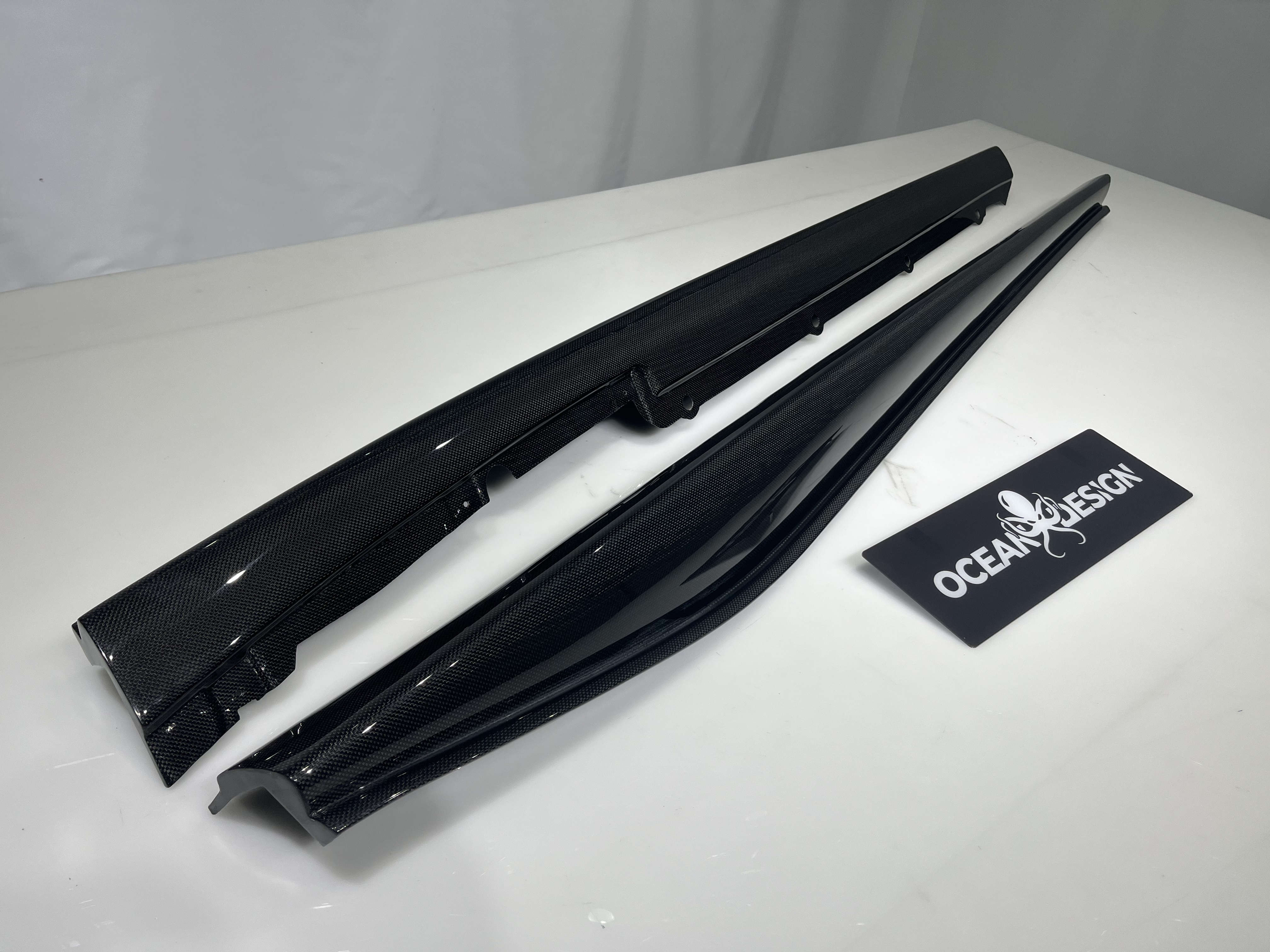 2022- Up Ferrari 296 GTB & GTS F171 Side Skirts Dry Carbon Fiber OEM Series Bodykit