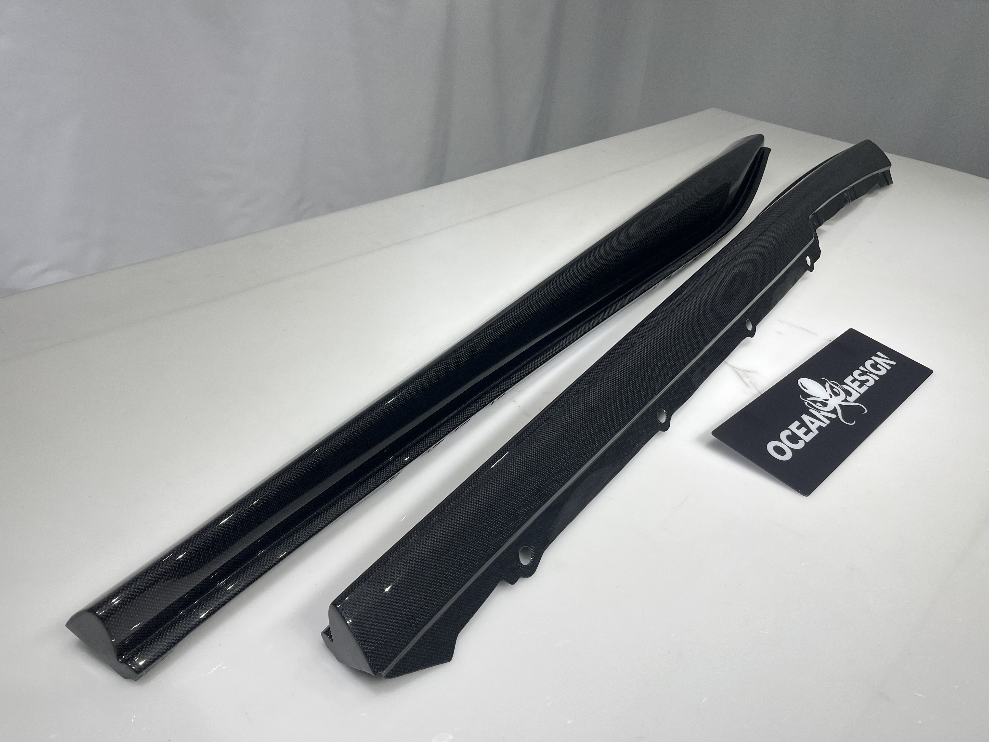 2022- Up Ferrari 296 GTB & GTS F171 Side Skirts Dry Carbon Fiber OEM Series Bodykit