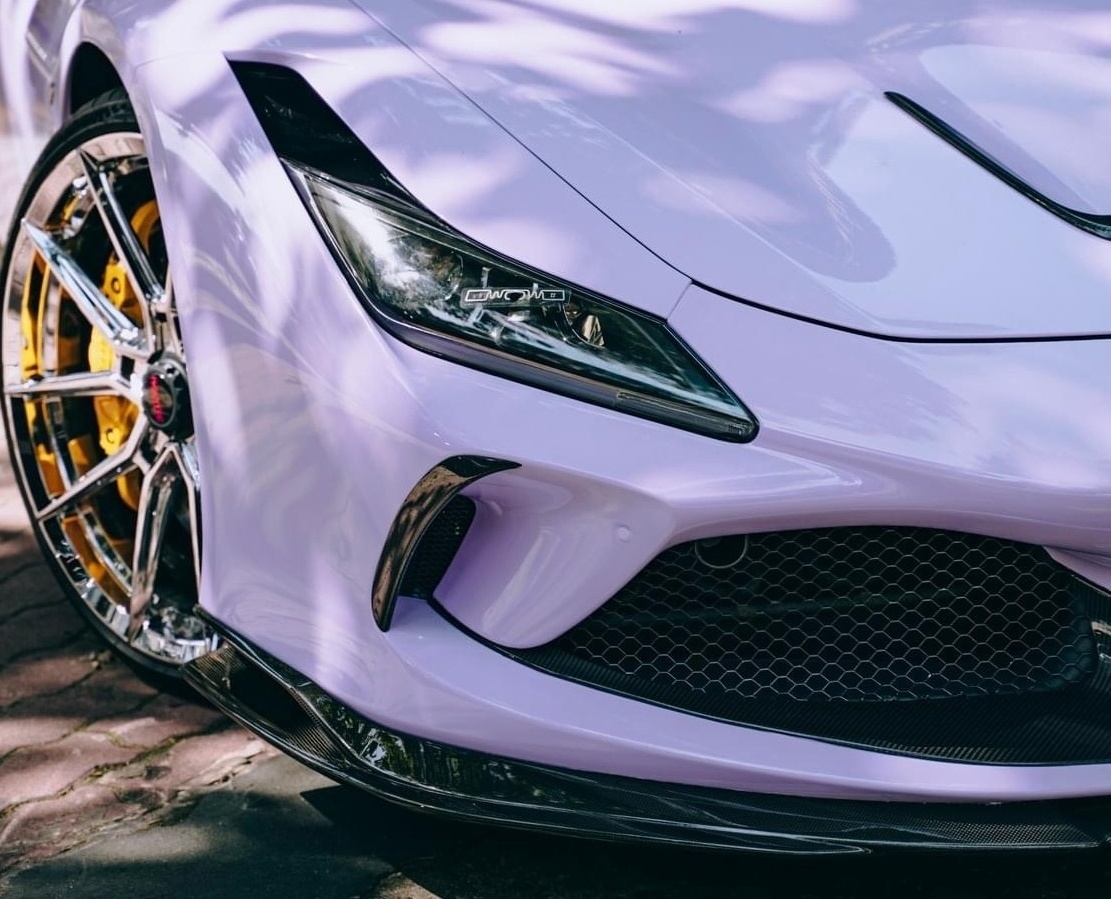 2019-2024 Ferrari F8 Front Bumper Protector Dry Carbon Fiber OEM Series Bodykit