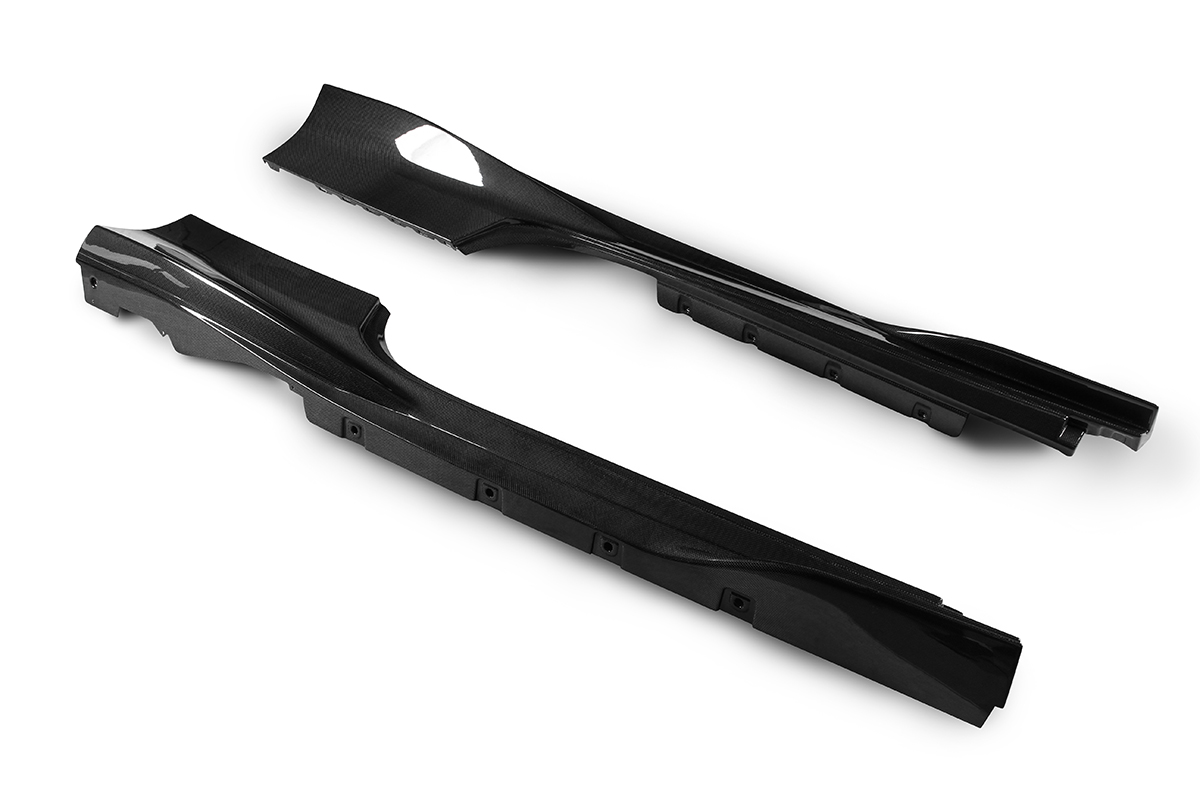 2019-2024 Ferrari F8 Side Skirts Dry Carbon Fiber OEM Series Bodykit