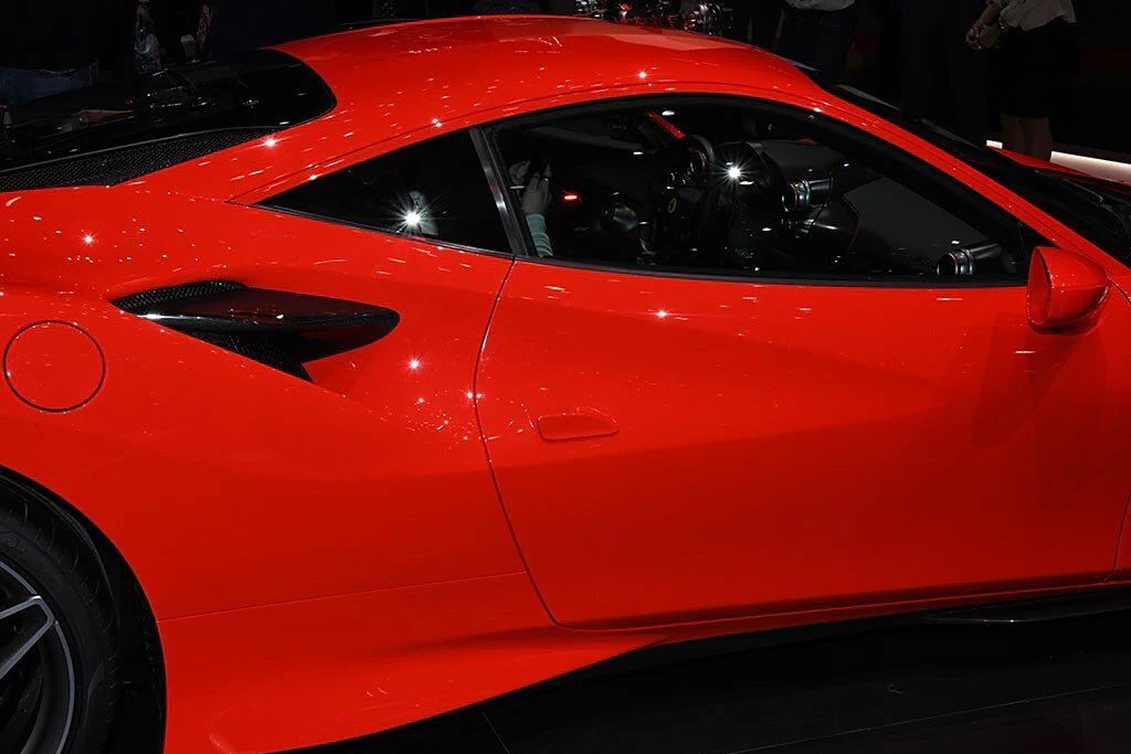 2019-2024 Ferrari F8 Side Air Intake Fins Flaps Wings Dry Carbon Fiber OEM Series Bodykit