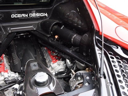2020-UP Ferrari SF90 Stradale Engine Interior with Cooling Mesh Dry Carbon Fiber OEM Series Bodykit