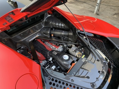 2020-UP Ferrari SF90 Stradale Engine Interior with Cooling Mesh Dry Carbon Fiber OEM Series Bodykit