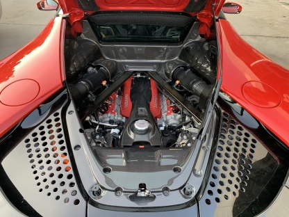 2020-UP Ferrari SF90 Stradale Engine Interior with Cooling Mesh Dry Carbon Fiber OEM Series Bodykit