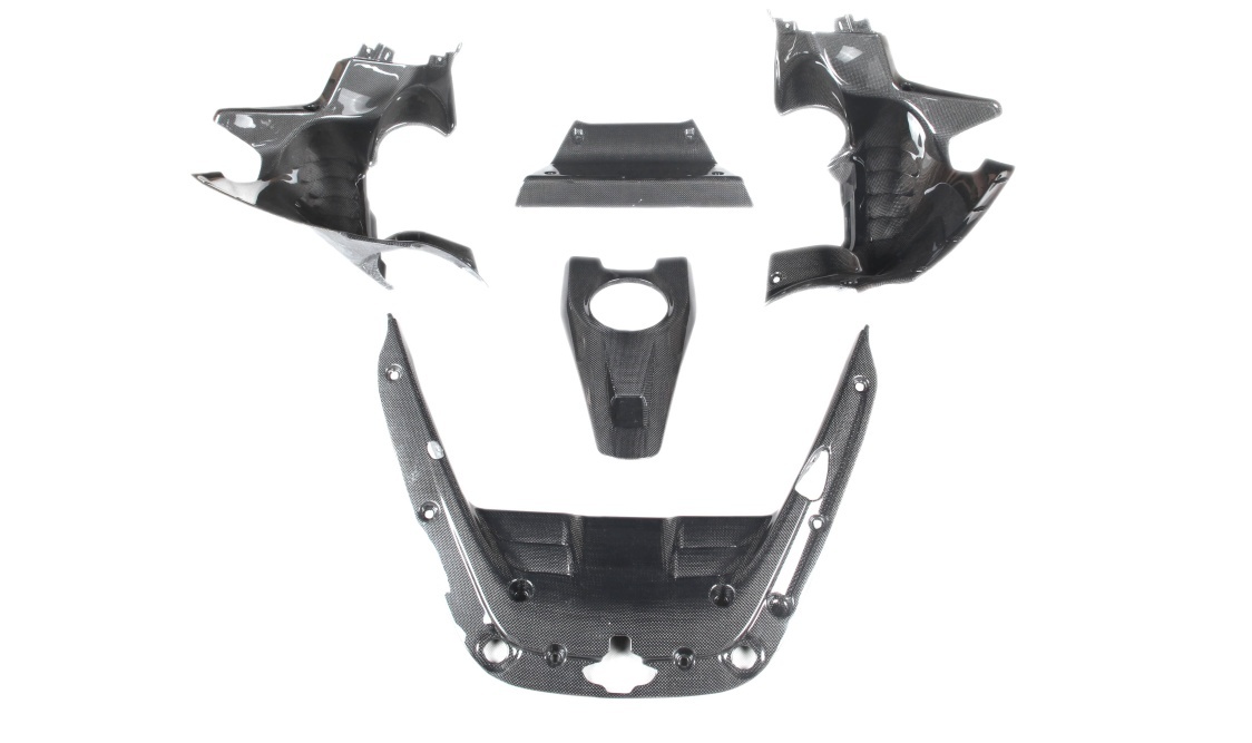2020-UP Ferrari SF90 Stradale Engine Interior with Cooling Mesh Dry Carbon Fiber OEM Series Bodykit