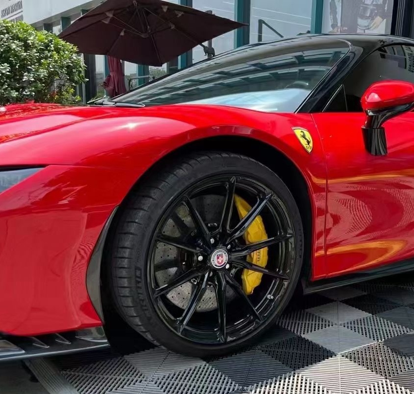 2020-UP Ferrari SF90 Stradale Front Bumper Side Air Vents Dry Carbon Fiber OEM Series Bodykit