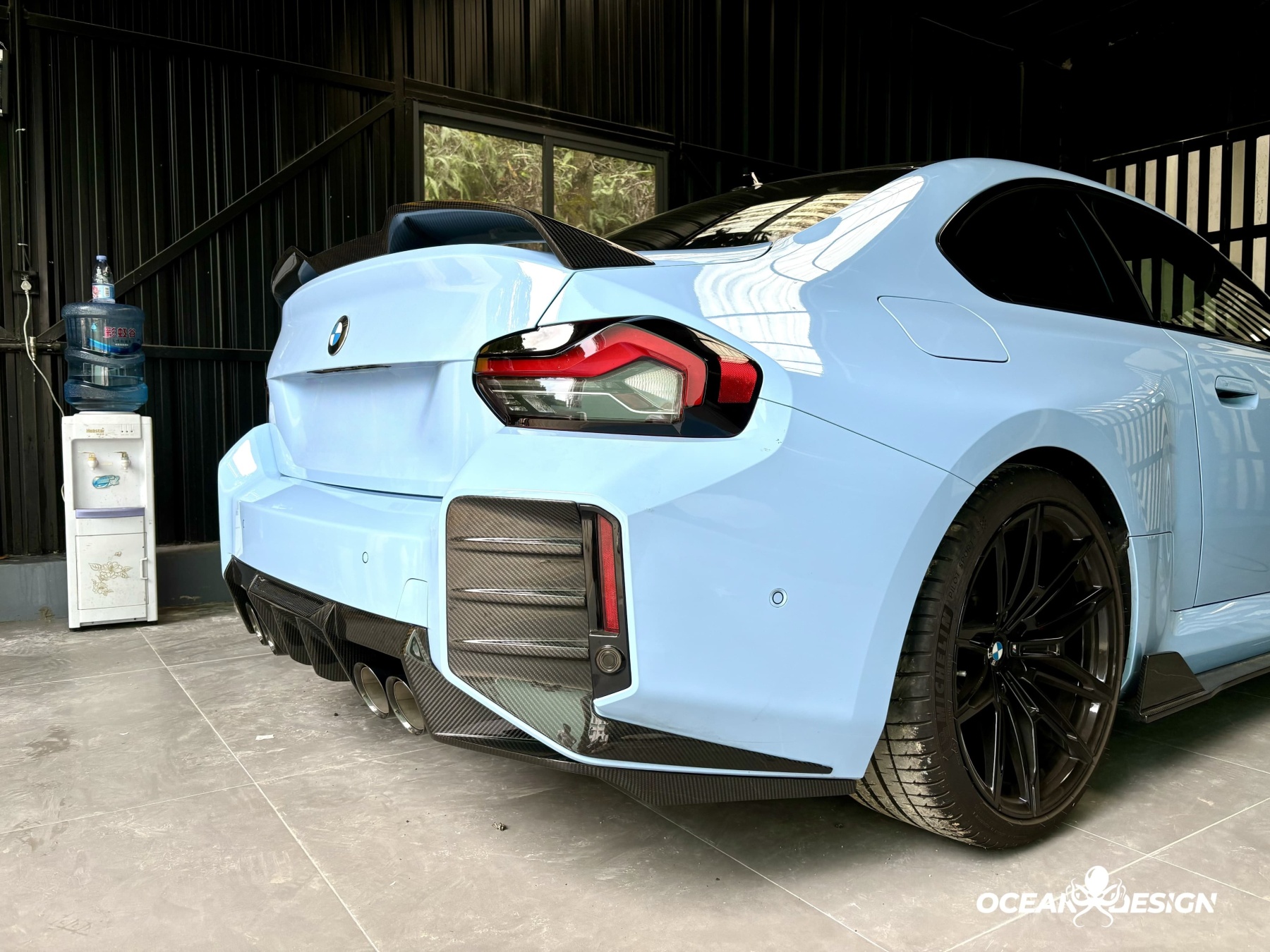 2023-2025 BMW G87 M2 Ocean Design Dry Carbon Rear Diffuser
