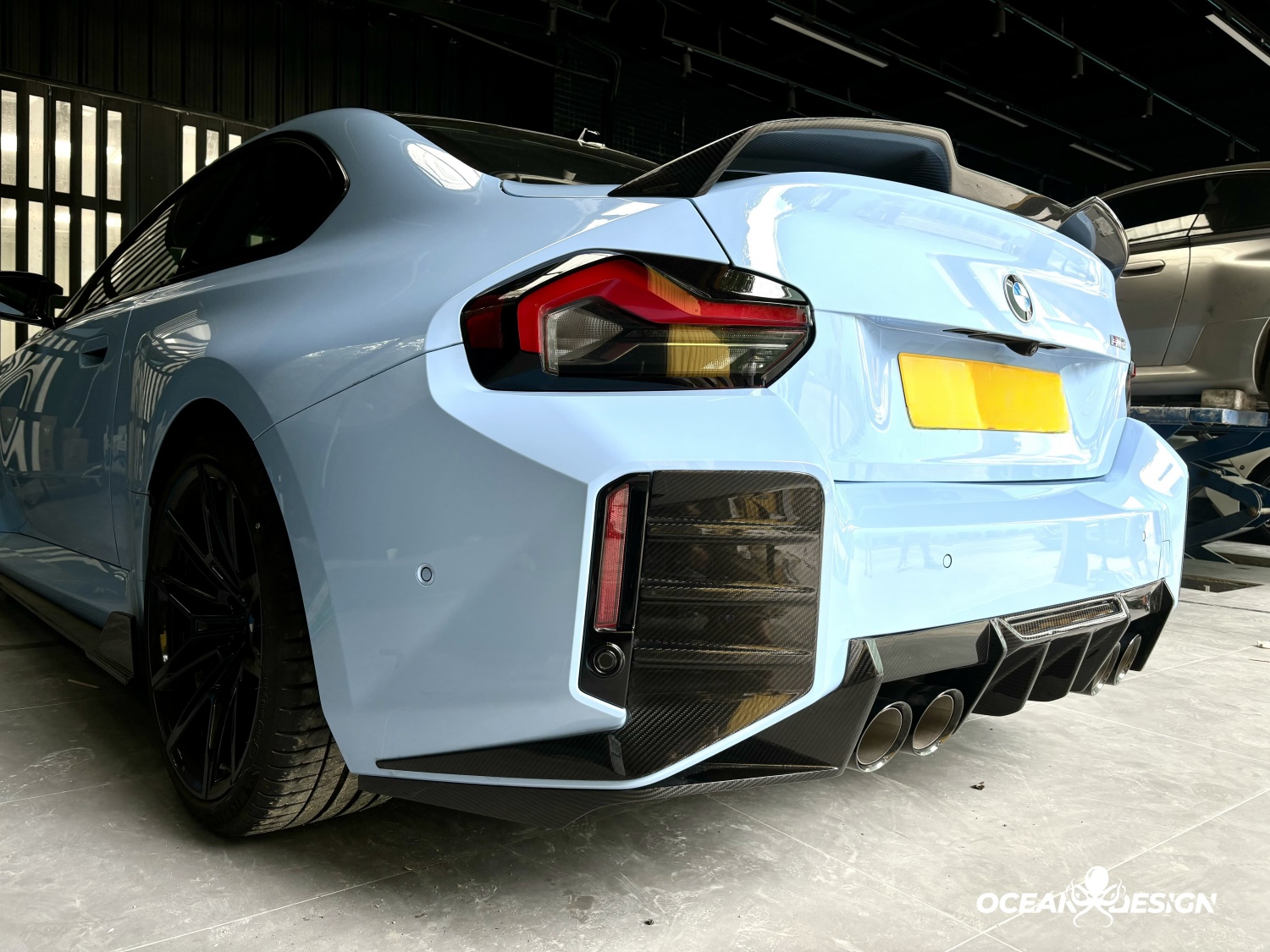 2023-2025 BMW G87 M2 Ocean Design Dry Carbon Rear Diffuser