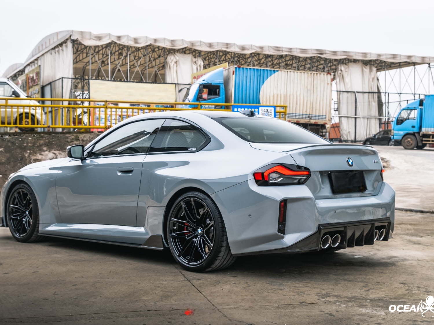 2023-2025 BMW G87 M2 Ocean Design Dry Carbon Rear Diffuser
