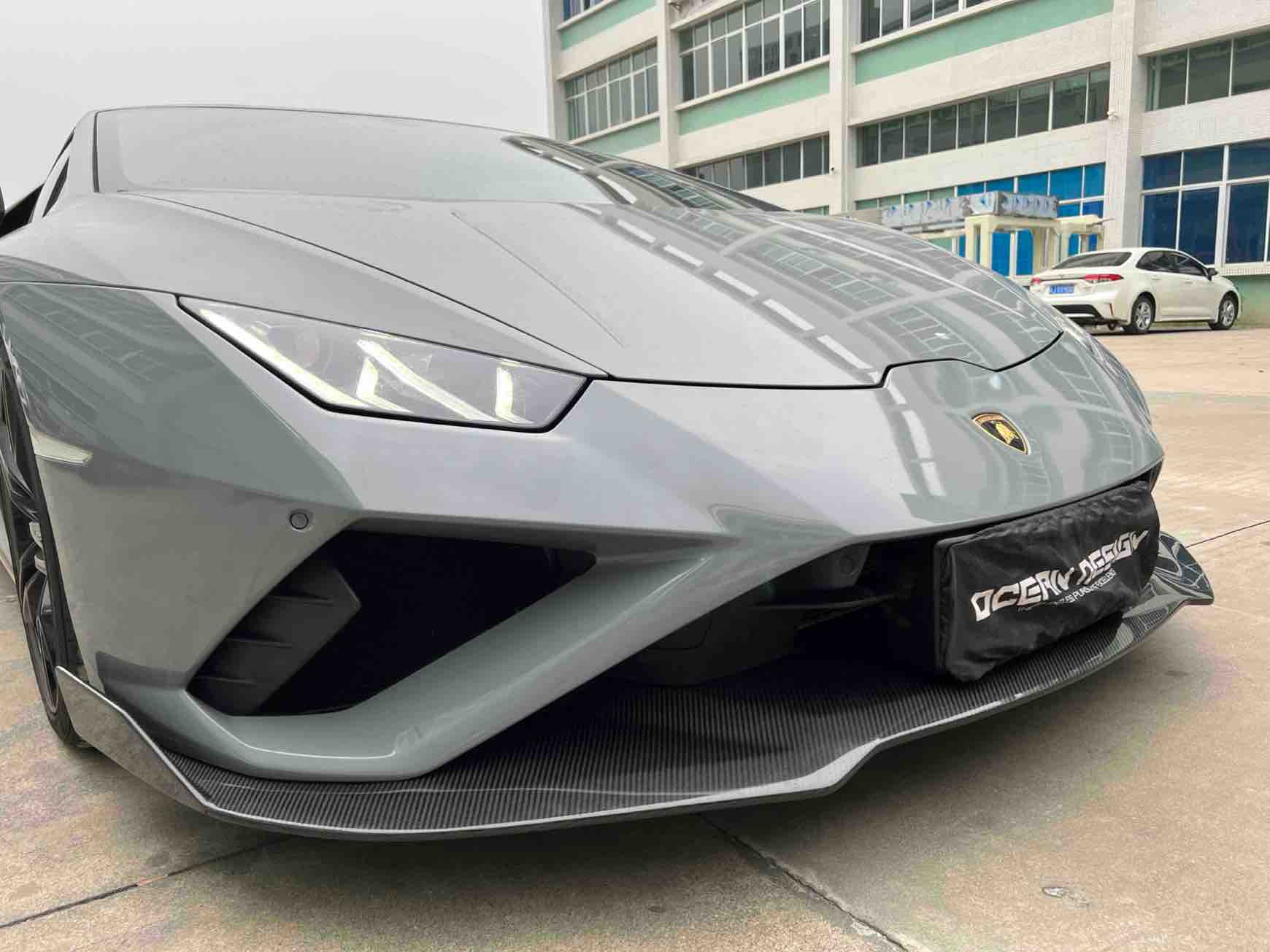 Lamborghini Huracan EVO RWD Splitter Front Lip Dry Carbon Fiber Ocean Design Series Bodykit