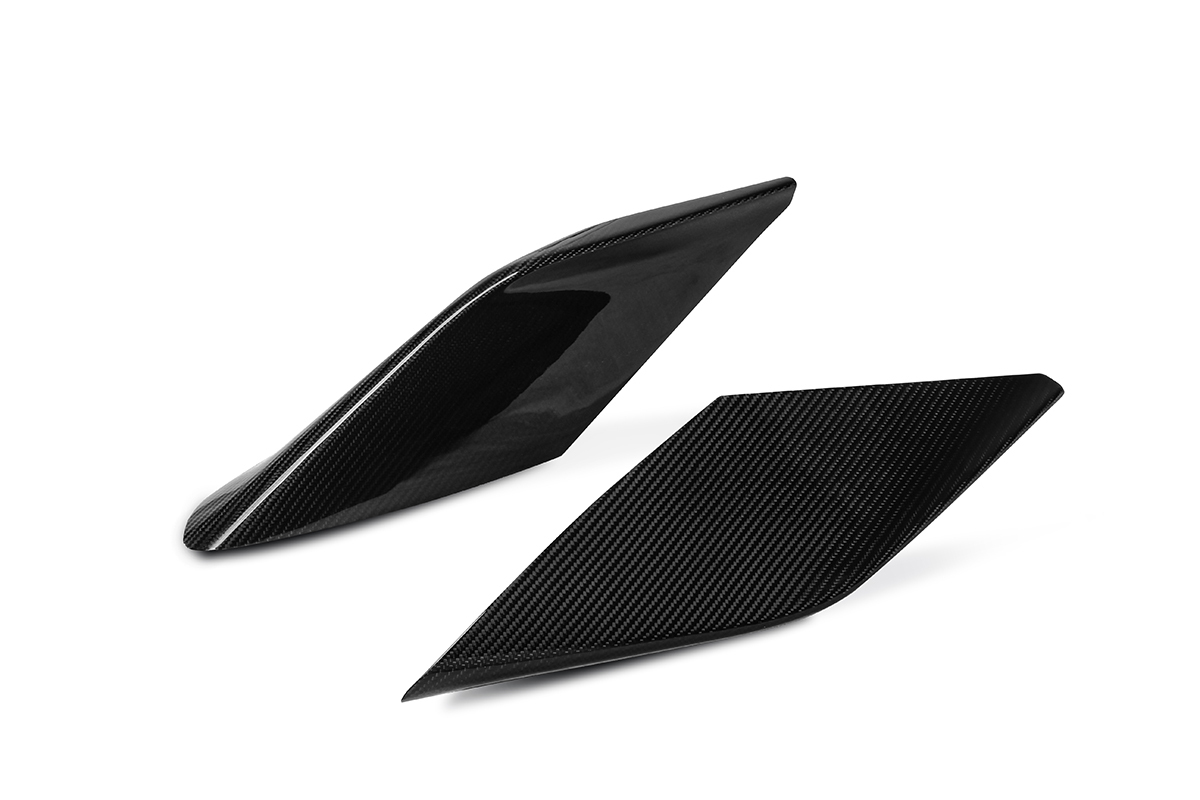 2019-2024 Ferrari F8 Side Air Intake Fins Flaps Wings Dry Carbon Fiber OEM Series Bodykit