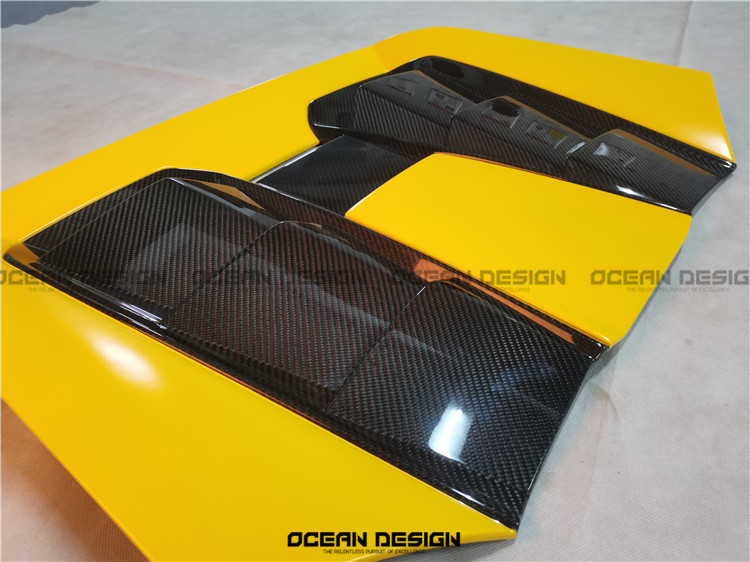 Lamborghini Huracan EVO Rear Engine Cover Dry Carbon Fiber Ocean Design Bodykit
