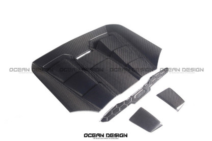 Lamborghini Huracan EVO Rear Engine Cover Dry Carbon Fiber Ocean Design Bodykit