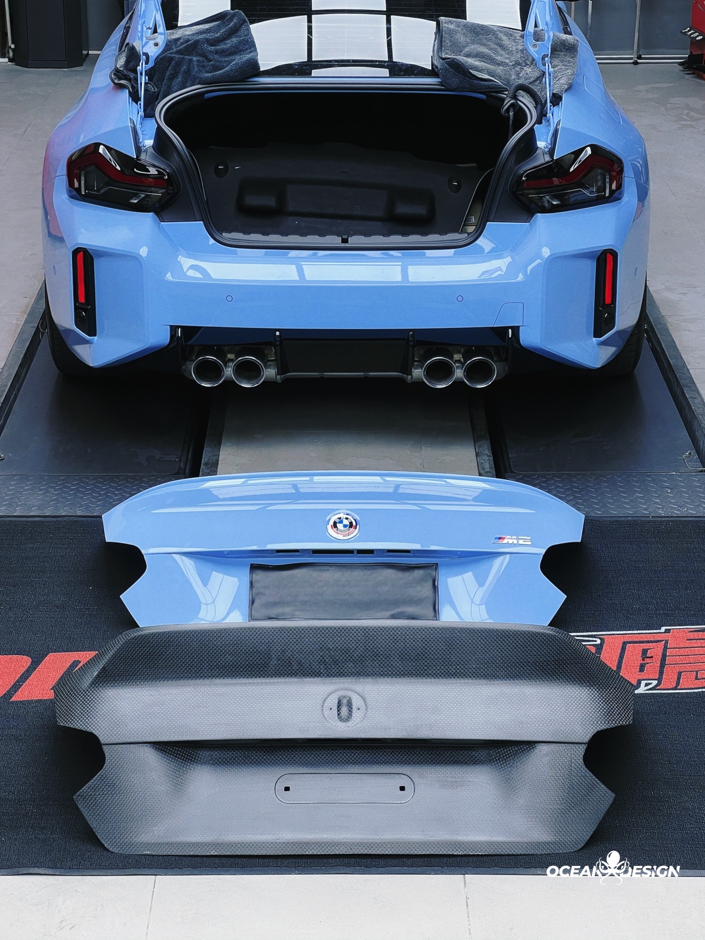 BMW G87 M2 G42 M240i AP Style Dry Carbon Fiber Trunk Lid