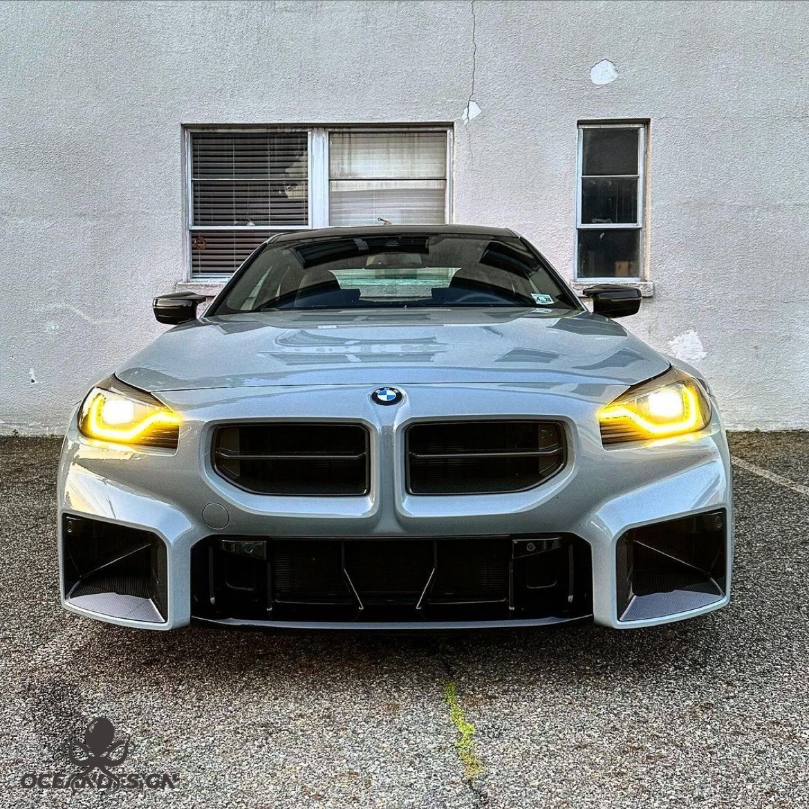 2023-2025 BMW G87 M2 R Style Front Bumper Air Intakes – Dry Carbon Fiber