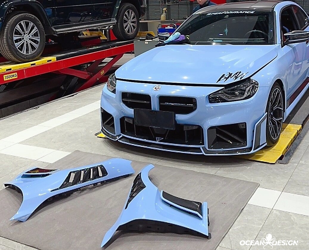 2023-2025 BMW G87 M2 AP Style Dry Carbon Fiber Front Fenders