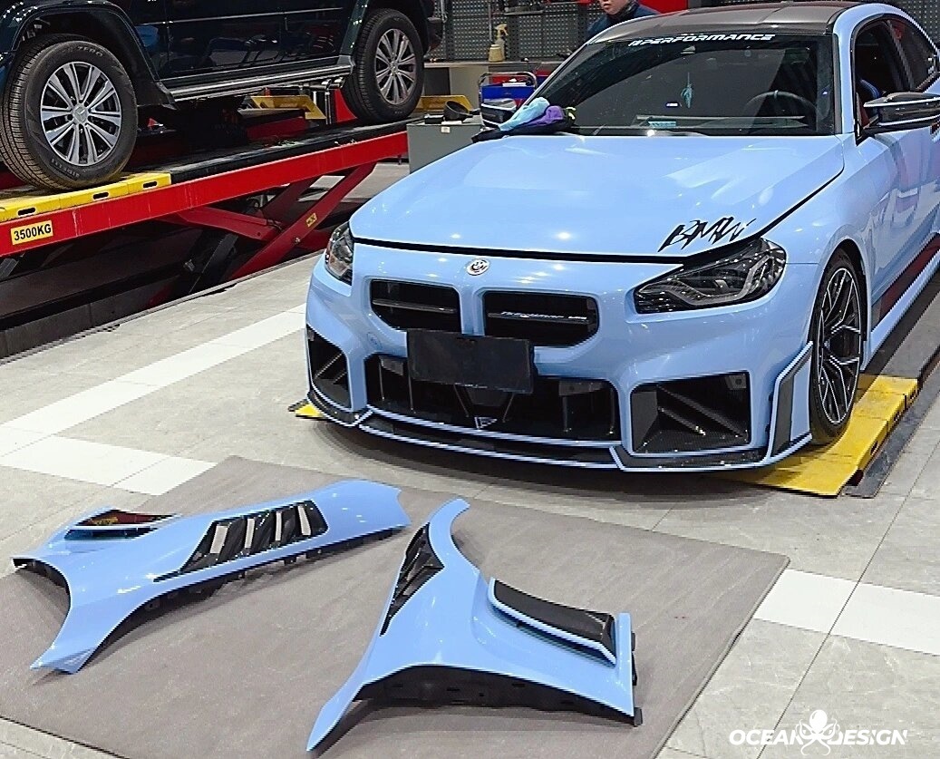 2023-2025 BMW G87 M2 AP Style Dry Carbon Fiber Front Fenders