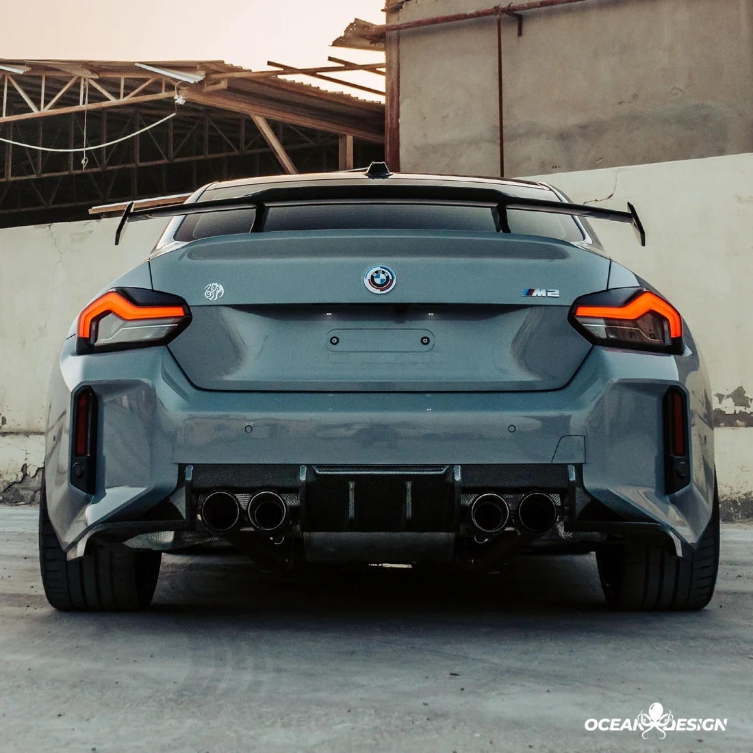2023-2025 BMW G87 M2 R Style Dry Carbon Rear Diffuser