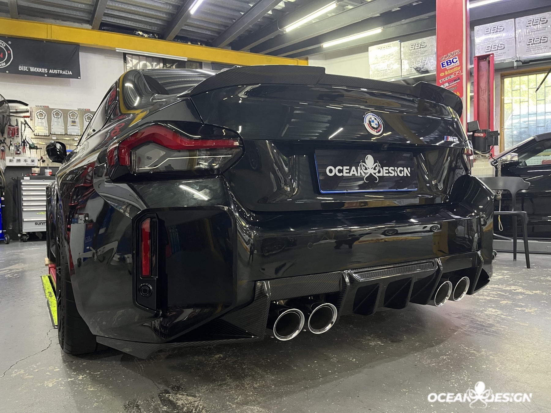 2023-2025 BMW G87 M2 R Style Dry Carbon Rear Diffuser