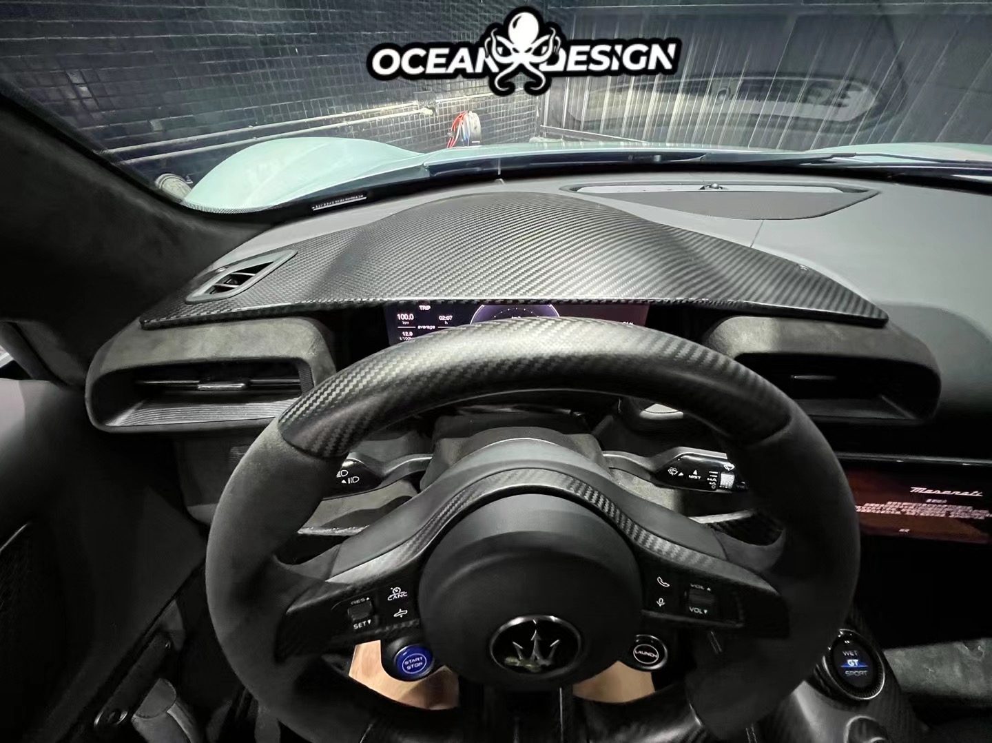 Maserati MC20 2020-2025 Dashboard Panel Surround Dry Carbon Fiber OEM Series