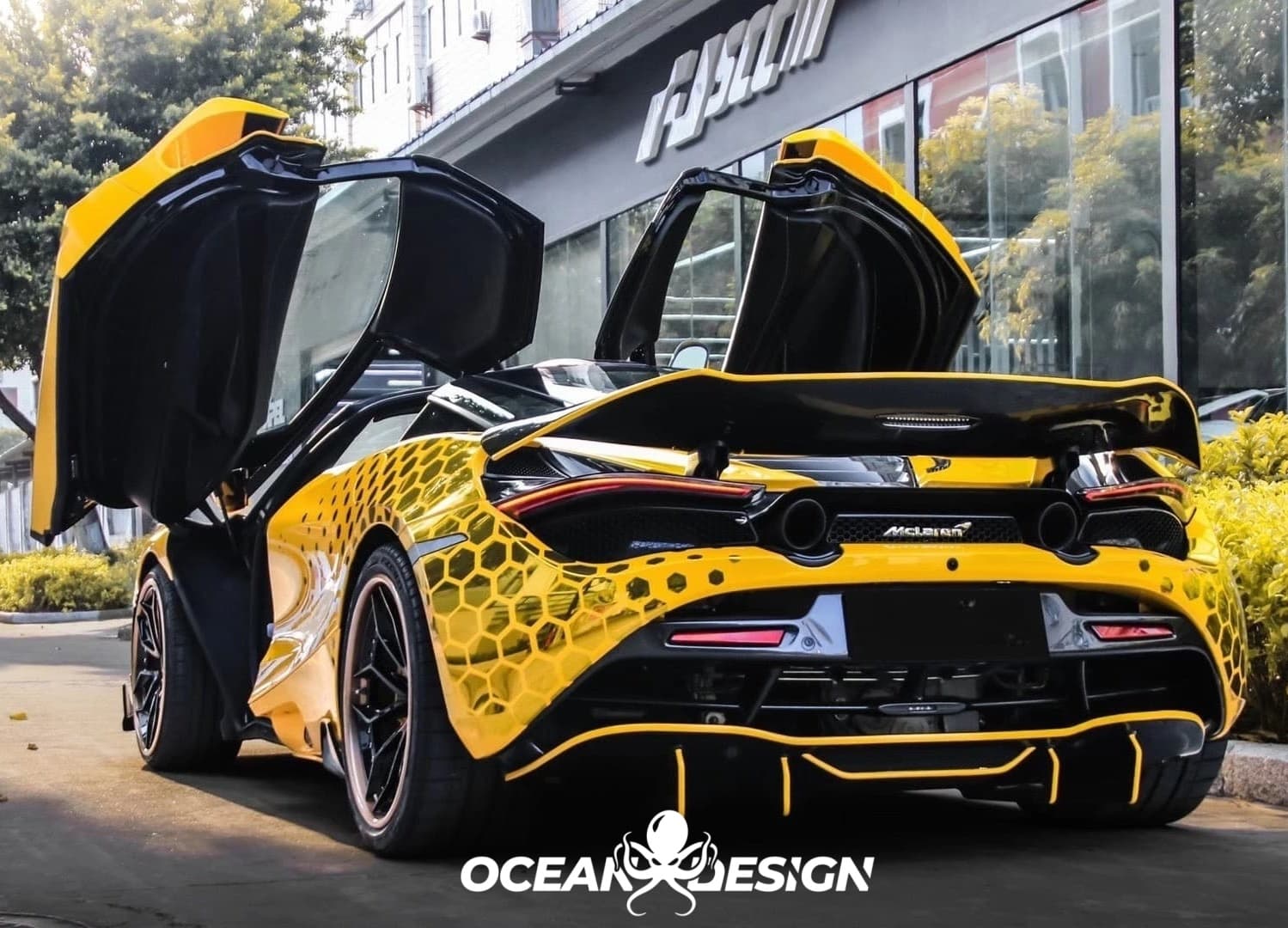 2017-2023 McLaren 720S Rear Diffuser Dry Carbon Fiber V Style Bodykit