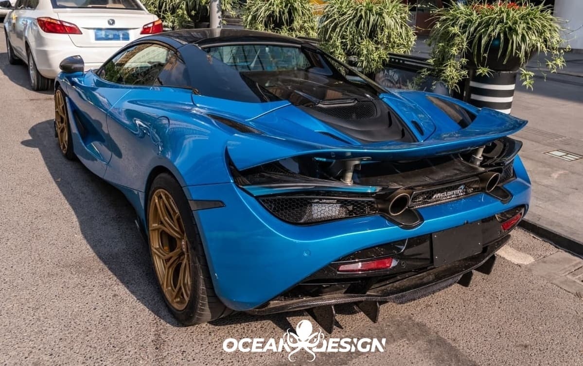 2017-2023 McLaren 720S Rear Diffuser Dry Carbon Fiber V Style Bodykit