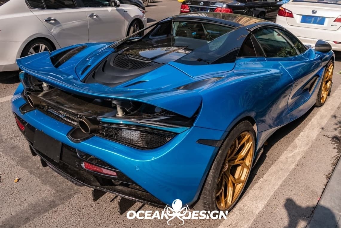 2017-2023 McLaren 720S Rear Diffuser Dry Carbon Fiber V Style Bodykit