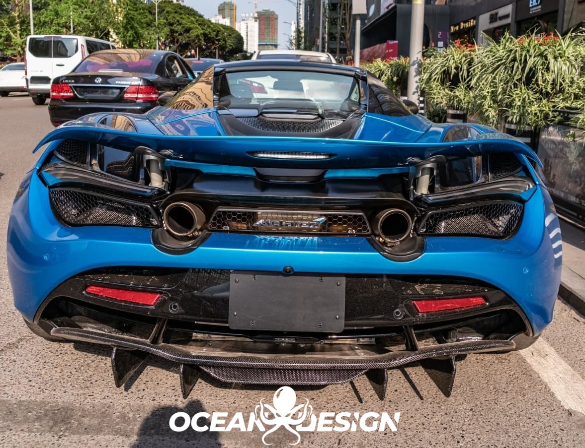 2017-2023 McLaren 720S Rear Diffuser Dry Carbon Fiber V Style Bodykit