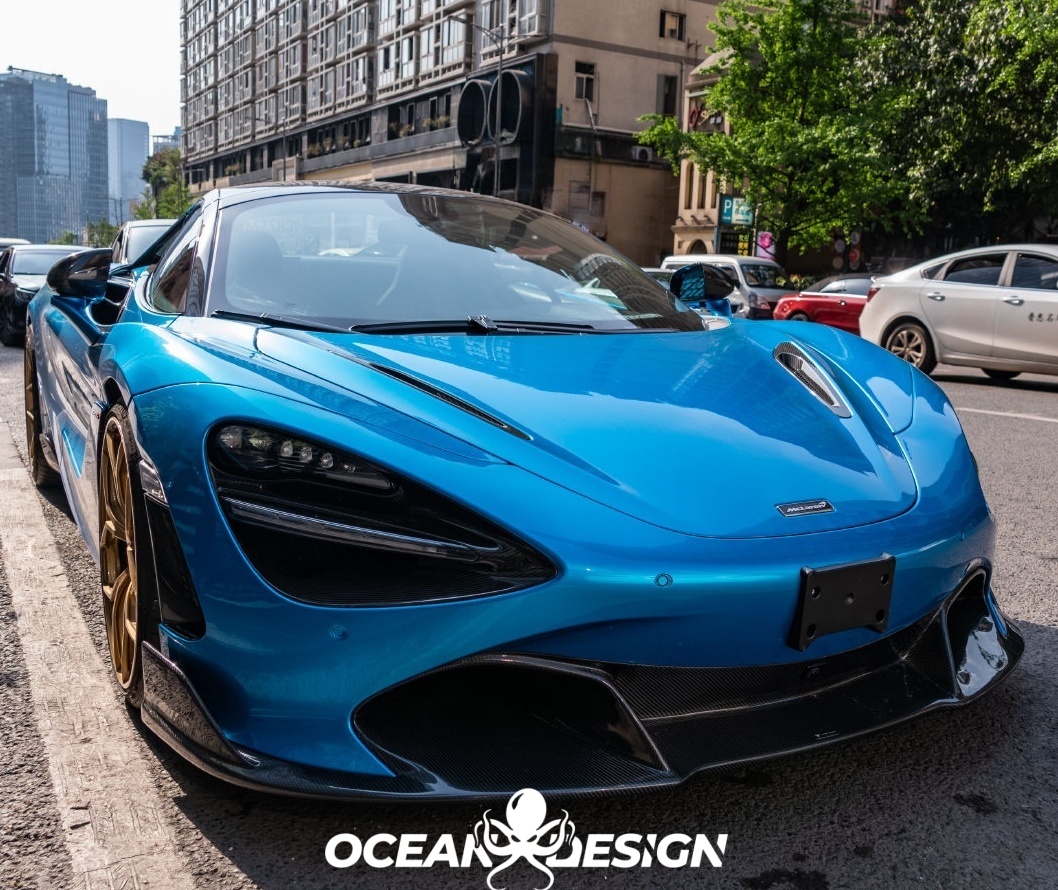 2017-2023 McLaren 720S Splitter Front Lip Dry Carbon Fiber V Style Bodykit