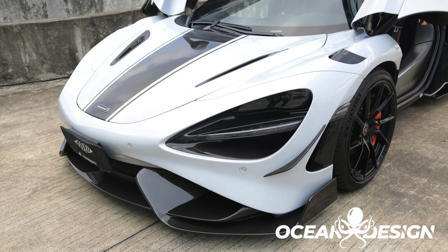 2017-2023 McLaren 720S OEM Style Headlight Inserts Trim Replacement Dry Carbon Fiber Bodykit