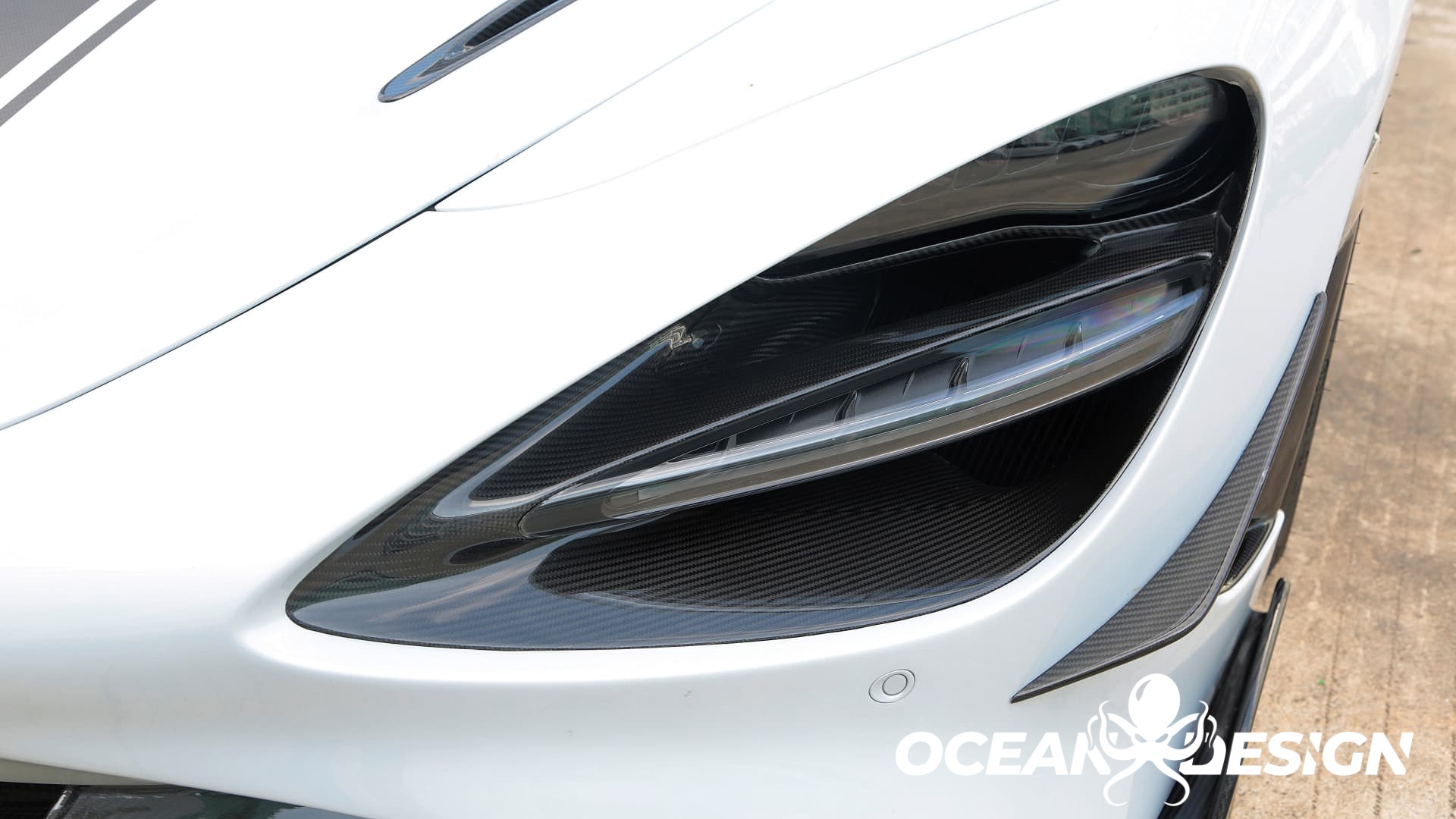 2017-2023 McLaren 720S OEM Style Headlight Inserts Trim Replacement Dry Carbon Fiber Bodykit