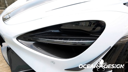 2017-2023 McLaren 720S OEM Style Headlight Inserts Trim Replacement Dry Carbon Fiber Bodykit