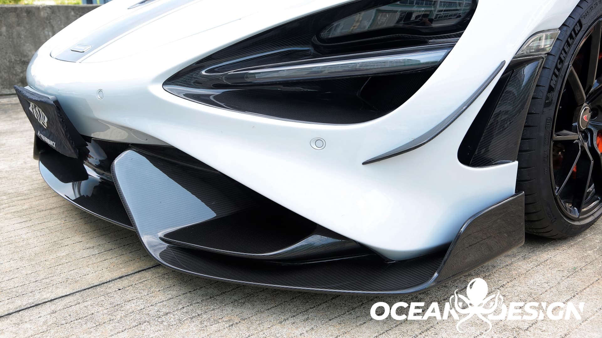 2017-2023 McLaren 720S OEM Style Headlight Inserts Trim Replacement Dry Carbon Fiber Bodykit