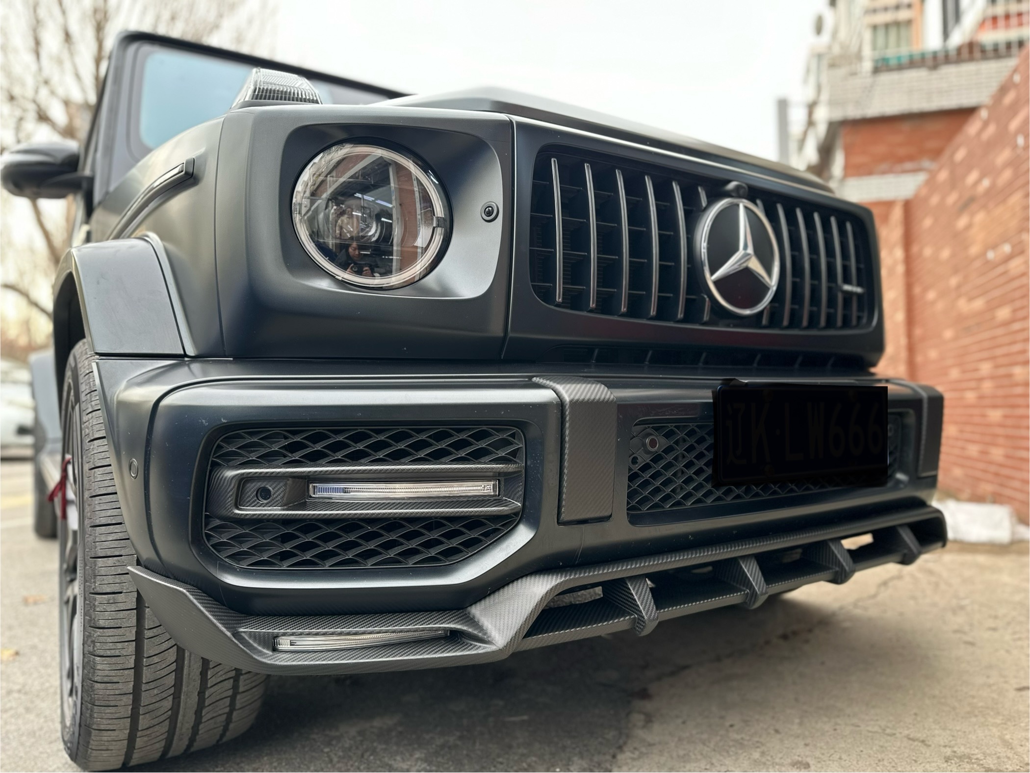 2019-UP Mercedes-Benz G Class W464 G63 TC Style Front Bumper Trim – Dry Carbon