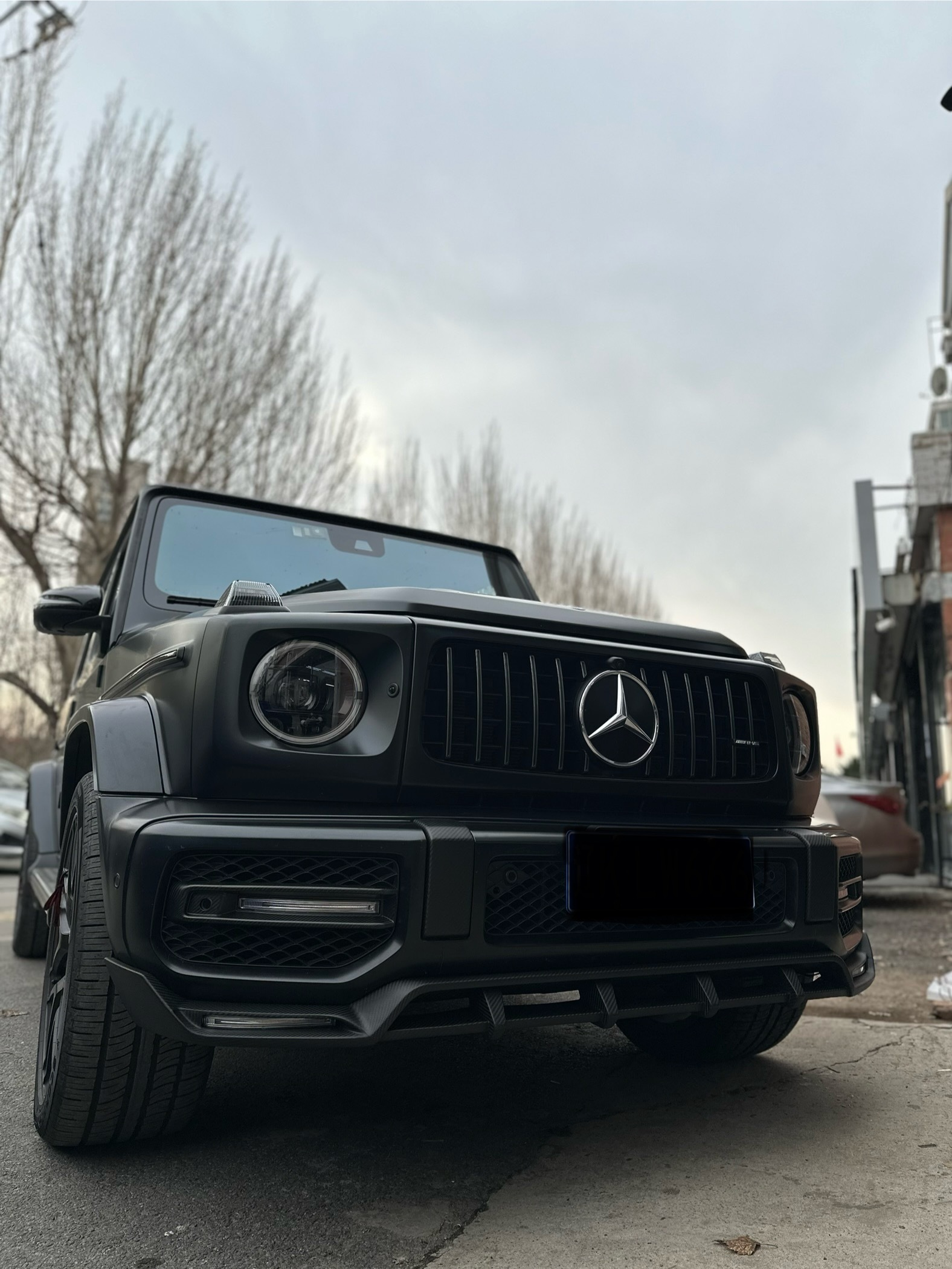 2019-UP Mercedes-Benz G Class W464 G63 TC Style Front Lip Splitter – Dry Carbon Fiber