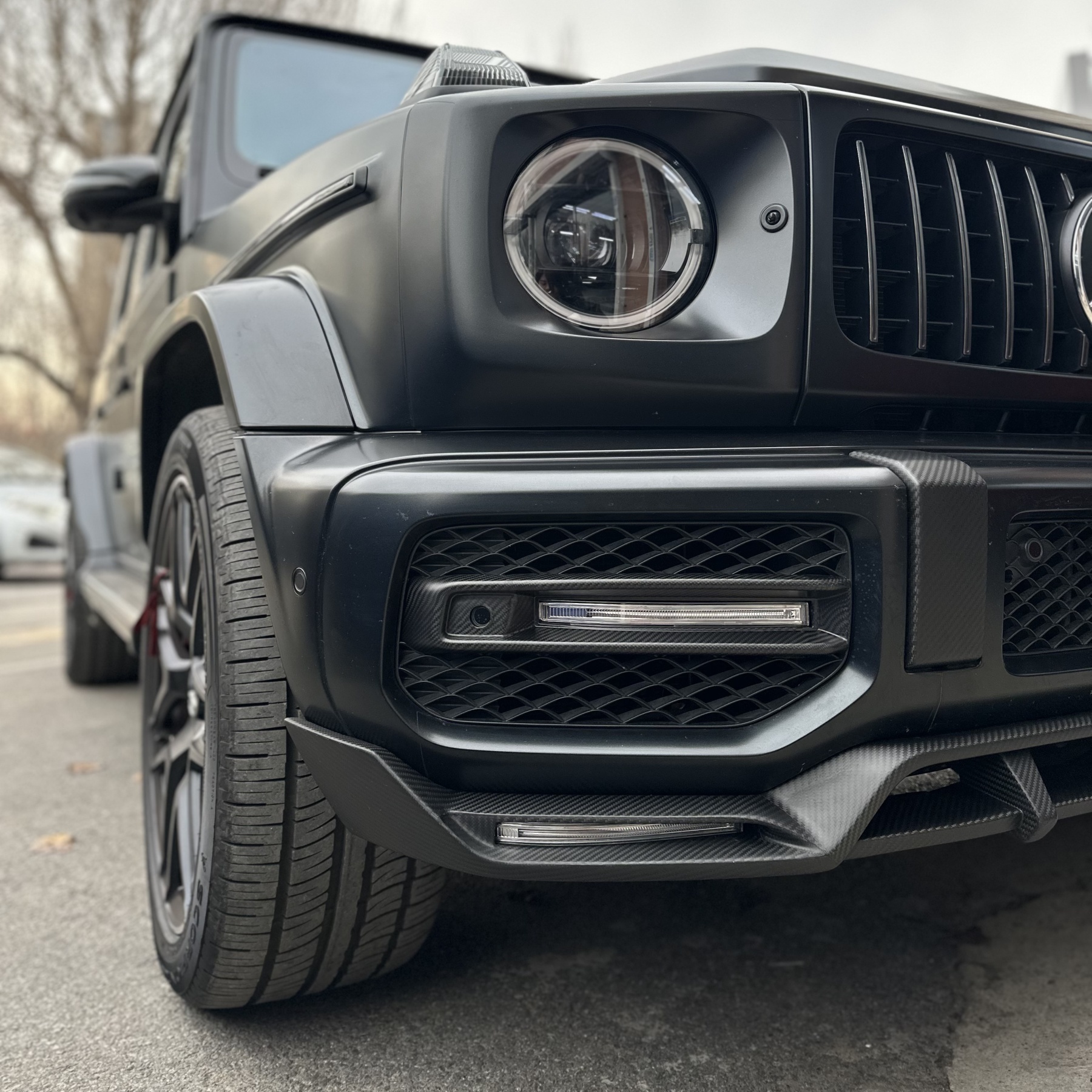 2019-UP Mercedes-Benz G Class W464 G63 TC Style Front Lip Splitter – Dry Carbon Fiber