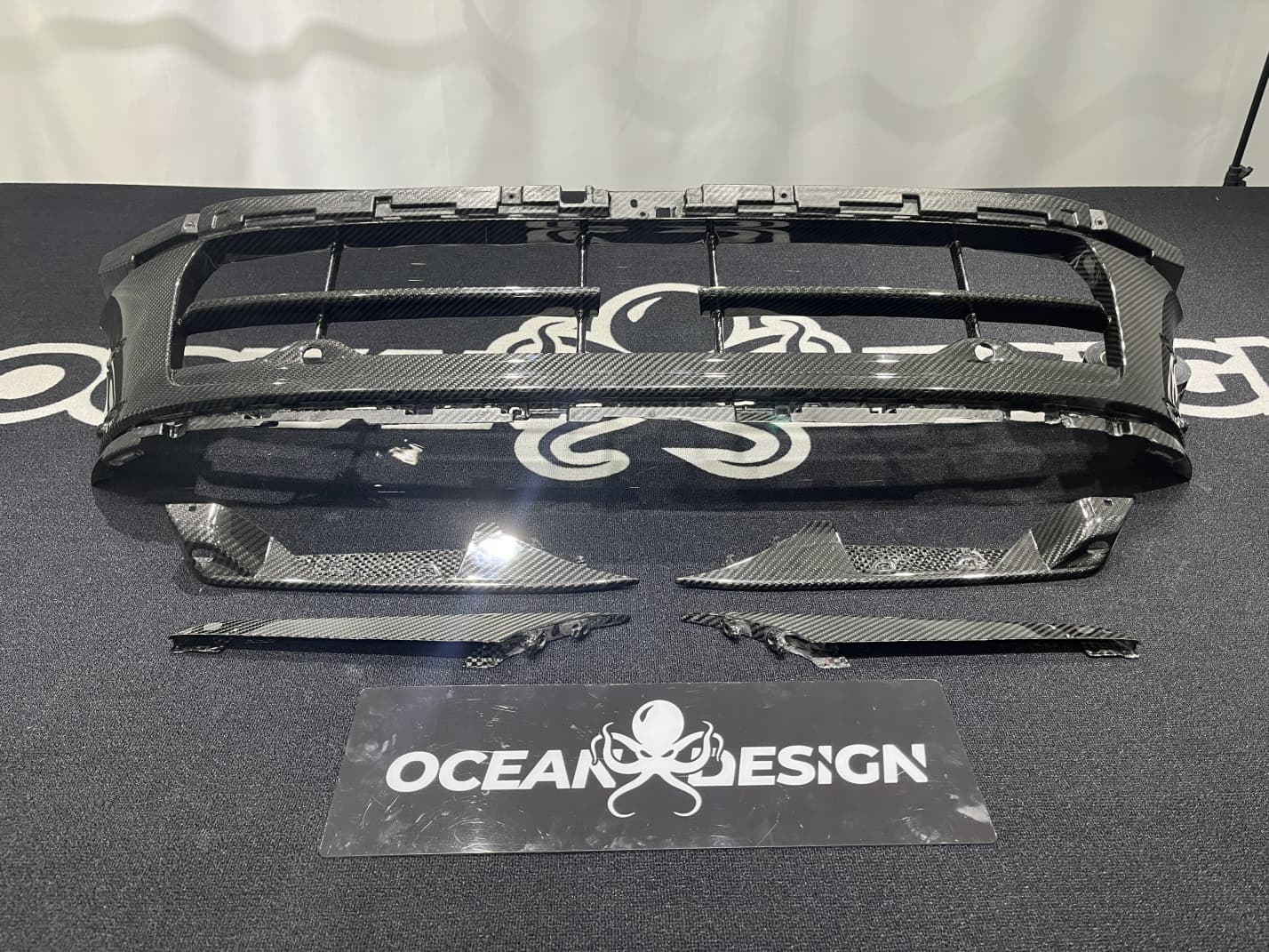 Porsche 2024 Panamera 976 Lower Front Grille Dry Carbon Fiber Ocean Design Style Bodykit