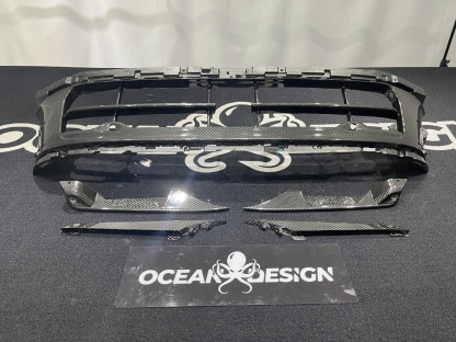Porsche 2024 Panamera 976 Lower Front Grille Dry Carbon Fiber Ocean Design Style Bodykit