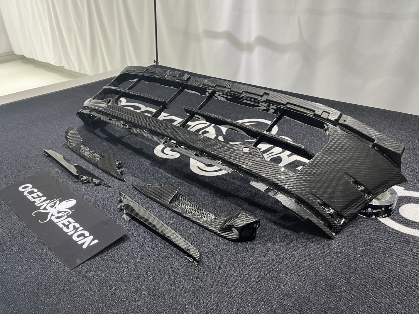 Porsche 2024 Panamera 976 Lower Front Grille Dry Carbon Fiber Ocean Design Style Bodykit