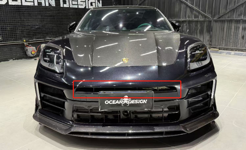Porsche 2024 Panamera 976 Upper Front Grille Dry Carbon Fiber Ocean Design Style Bodykit